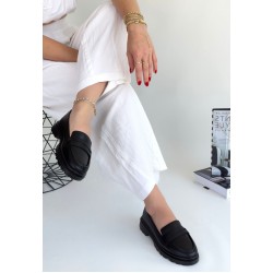 Narli Siyah Cilt Oxford Ayakkabı