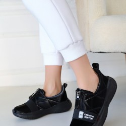 Nikeo Siyah Paraşüt Siyah Tabanlı Spor Ayakkabı