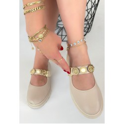 Okira Bej Cilt Oxford Ayakkabı