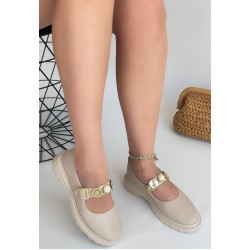 Okira Bej Cilt Oxford Ayakkabı