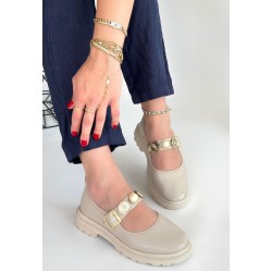 Okira Bej Rugan Oxford Ayakkabı