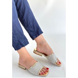 Ortu Gold Cilt İşlemeli Terlik