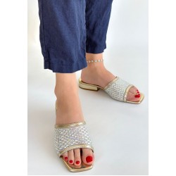 Ortu Gold Cilt İşlemeli Terlik