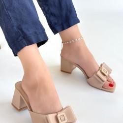 Pier Nude Cilt Topuklu Terlik