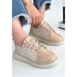 Piona Bej Rugan Bağcıklı Spor Ayakkabı