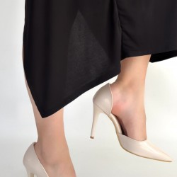 Pley Bej Rugan Stiletto Ayakkabı