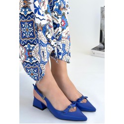 Rewat Mavi Cilt Topuklu Ayakkabı