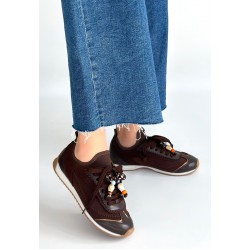 Riaf Kahverengi Cilt Bağcıklı Spor Ayakkabı