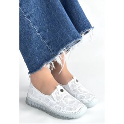 Rinna Beyaz Deri Spor Ayakkabı