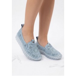 Rinna Mavi Deri Spor Ayakkabı