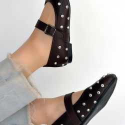 Ritta Kahverengi Cilt Kemerli Babet Ayakkabı