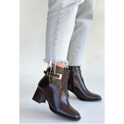 Rivav Acı Kahve Rugan Topuklu Bot