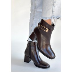 Rivav Acı Kahve Rugan Topuklu Bot