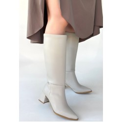 Roksa Ten Cilt Topuklu Çizme