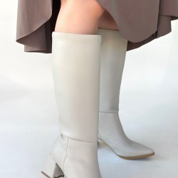 Roksa Ten Cilt Topuklu Çizme