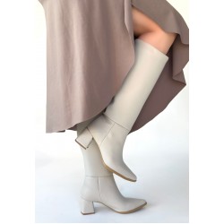 Roksa Ten Cilt Topuklu Çizme