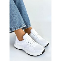 Slar Beyaz Cilt Bağcıklı Spor Ayakkabı