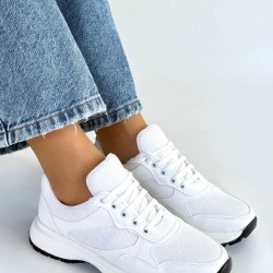 Slar Beyaz Cilt Bağcıklı Spor Ayakkabı