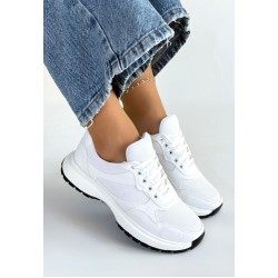 Slar Beyaz Cilt Bağcıklı Spor Ayakkabı