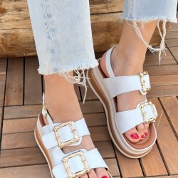 Stan Beyaz Cilt Sandalet