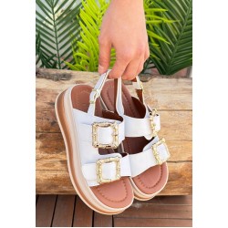 Stan Beyaz Cilt Sandalet