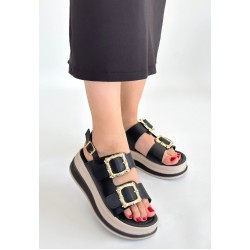 Stan Siyah Cilt Sandalet