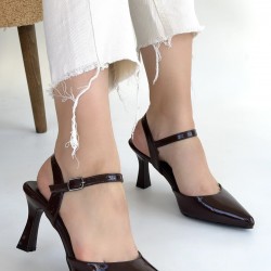 Suden Kahverengi Rugan Topuklu Ayakkabı