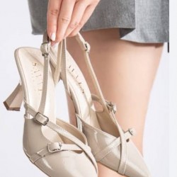 Tetti Bej Rugan Topuklu Ayakkabı