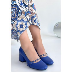 Tino Mavi Cilt Topuklu Ayakkabı