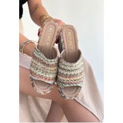 Tlay Kilim Desenli Dolgu Topuk Terlik