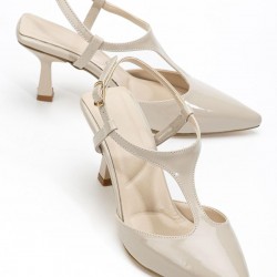 Tula Bej Rugan Topuklu Ayakkabı