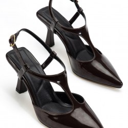 Tula Kahverengi Rugan Topuklu Ayakkabı