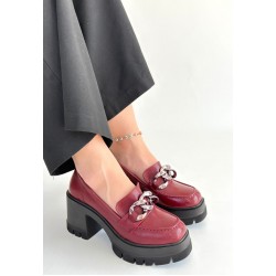 Winar Bordo Rugan Doldu Topuk Ayakkabı