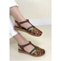 Woji Taba Deri Kemerli Sandalet