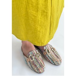 Yenda Renkli Dokumalı Terlik