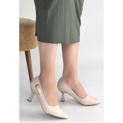 Yons Bej Cilt Topuklu Ayakkabı