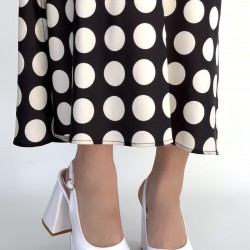 Zuda Beyaz Rugan Platform Topuk Ayakkabı