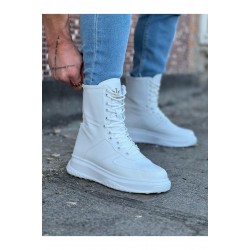 WG012 Beyaz Cilt Uzun Bağcıklı  Bot