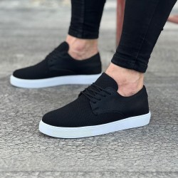 WG016 Siyah Triko Erkek Casual Ayakkabı