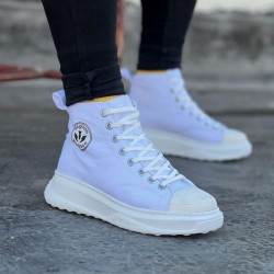 WG017 Beyaz Erkek Yarım Bilek Casual Ayakkabı