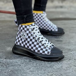 WG017 Damalı Erkek Yarım Bilek Casual Ayakkabı