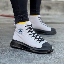 WG017 Gri Siyah Erkek Yarım Bilek Casual Ayakkabı