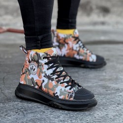 WG017 Koyu Askeri Erkek Yarım Bilek Casual Ayakkabı