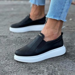 WG049 Siyah Düz Casual Erkek Ayakkabı