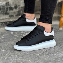 WG095 Siyah Beyaz Erkek Casual Ayakkabı
