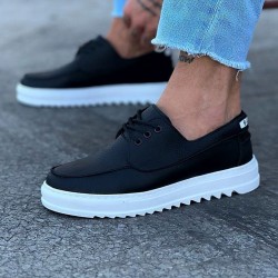 WG506 Siyah Erkek Saraclı Casual Ayakkabı