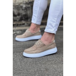 WG508 Bej Süet Ortopedik Taban Erkek Casual Ayakkabı