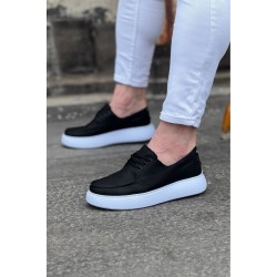 WG508 Siyah Cilt Ortopedik Taban Erkek Casual Ayakkabı