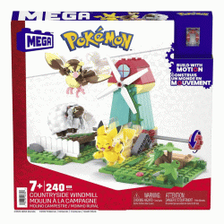 Mey İthalat® HKT21 MEGA™ Pokémon™ Countryside Windmill - Yel Değirmeni Kasabası Seti 240 parça +7 yaş