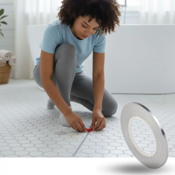 Mey İthalat® 0.5 cm Kalınlık Gümüş Renk Fayans Arası Dekoratif Şerit Bandı – 50 Metre Uzunluk, Banyo ve Derz Arası Suya Dayanıklı Estetik Dekorasyon B